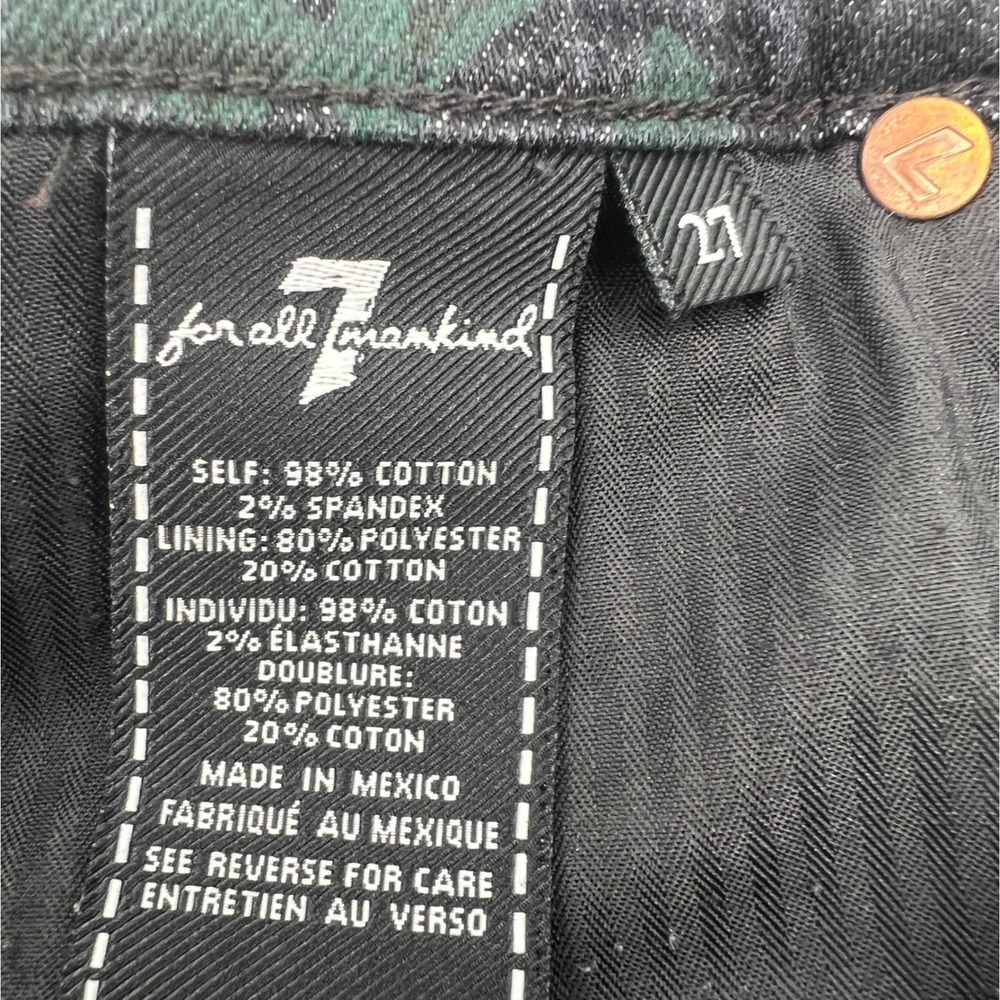 7‎ For All Mankind Floral Black Denim Miniskirt Size 27 Whimsigoth - Picture 6 of 7